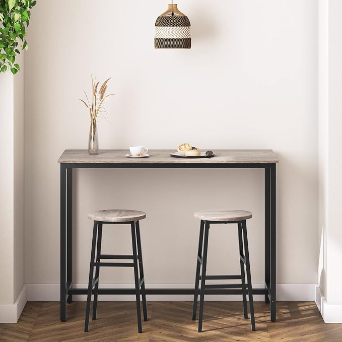 Bar Stools, 24.4 Inch Kitchen Breakfast Bar Chairs, Industrial Bar Stools - Image 8