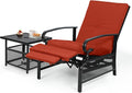 Oakcloud Adjustable Outdoor Lounge Chair Metal Patio Relaxing Recliner Chair Set by OckcloudPatioFurniture