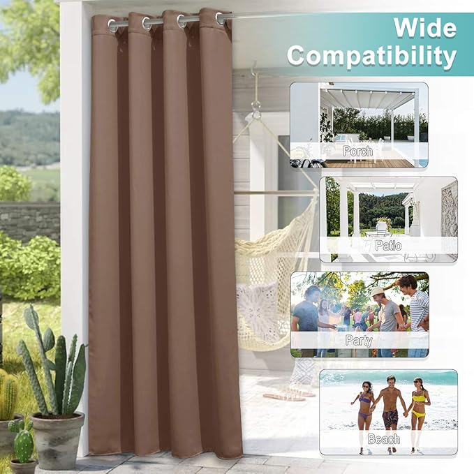 NICETOWN Indoor & Outdoor Blackout Curtain, UV Protection Blackout Vertical - Image 4