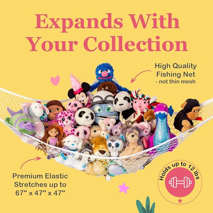 Lilly's Love Stuffed Animal Hammock | Corner Hanging Organizer, Toy Storage - Image 3