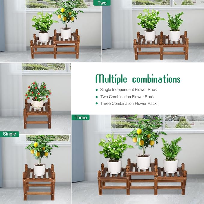 Wood Flower Stand Small Plant Stand Indoor Outdoor Plant Shelf Low Window Shelf - Image 4