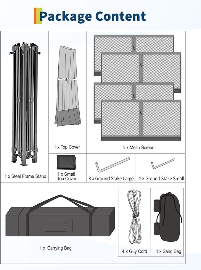 Canopy Tent 13x13 ft, Pop Up Gazebo One-Push Setup - Image 9