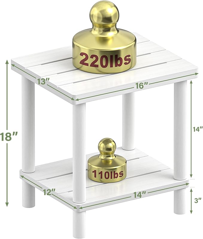 Outdoor Side Table, 2-Tier Small Outdoor Table - Image 2