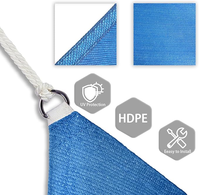 Patio Paradise 22' x 22' x 22' Sun Shade Sail Triangle Canopy Shade Cloth - Image 3