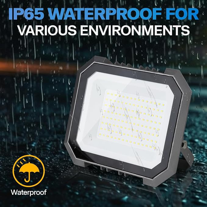 6 Pack LED Flood Lights Outdoor, 100W 10000LM Super Bright Floodlight Outside - Image 3