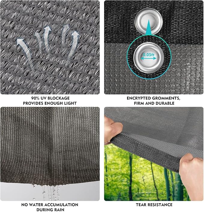 90% Shade Cloth Sun Shade Fabric Privacy Screen Shade Cover - Image 6