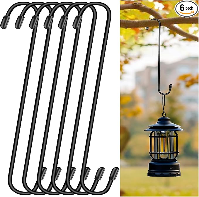 6 Pack 12 Inch Large S Hooks for Hanging Plants, Bird House, Kitchenware by Dpyrrhic