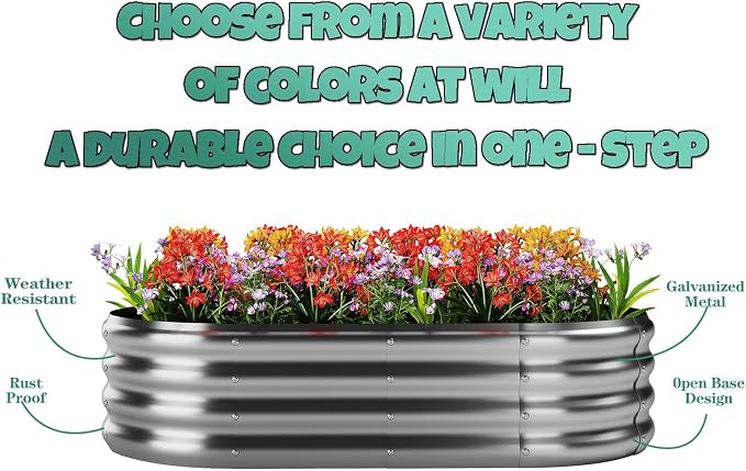 Galvanized Metal Planter Raised Garden Bed Kit - Image 4