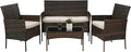 PayLessHere 4 Pieces Patio Furniture Set Rattan Outside Furniture Wicker Sofa by PayLessHere
