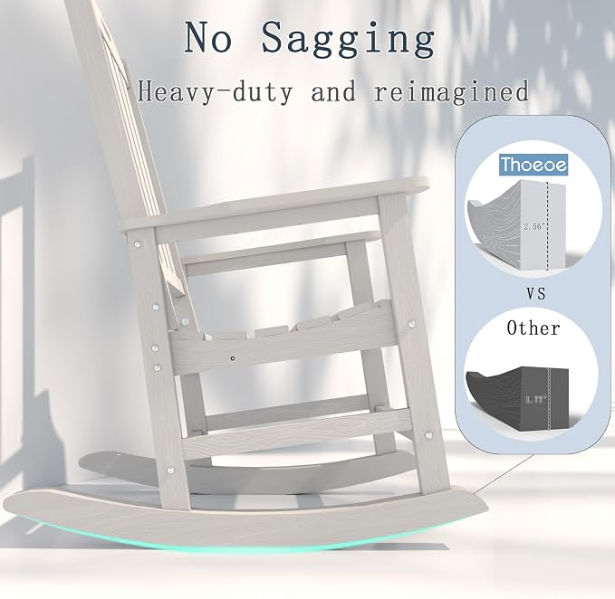 Oversized Rocking Chair Set of 4, Outdoor Rocking Chair - Image 8