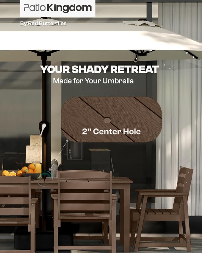 7-Piece Brown Outdoor Dining Set - Image 4