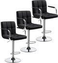 Yaheetech Bar Stools Set of 3, PU Leather Adjustable Barstools by Yaheetech