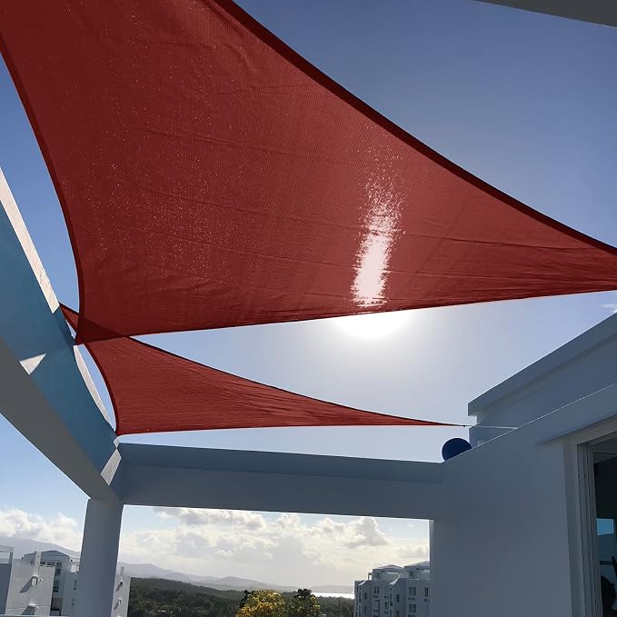 SUNNY GUARD Custom Size 6'x8'x10' Terra Red Sun Shade Sail Right Triangle UV by SUNNYGUARD