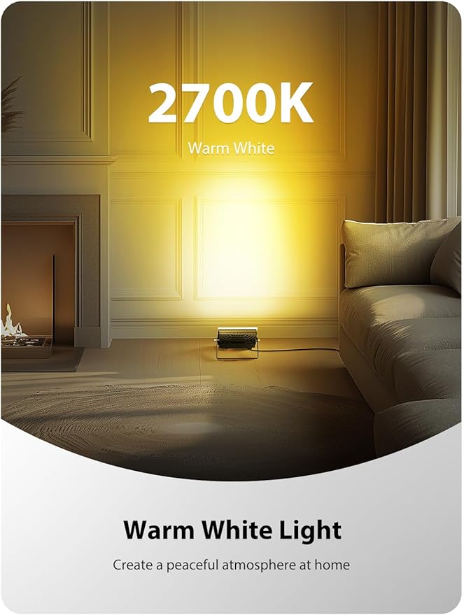 Onforu 2 Pack LED RGBW Flood Lights Outdoor 70W, 2700K Warm White Dimmable - Image 4