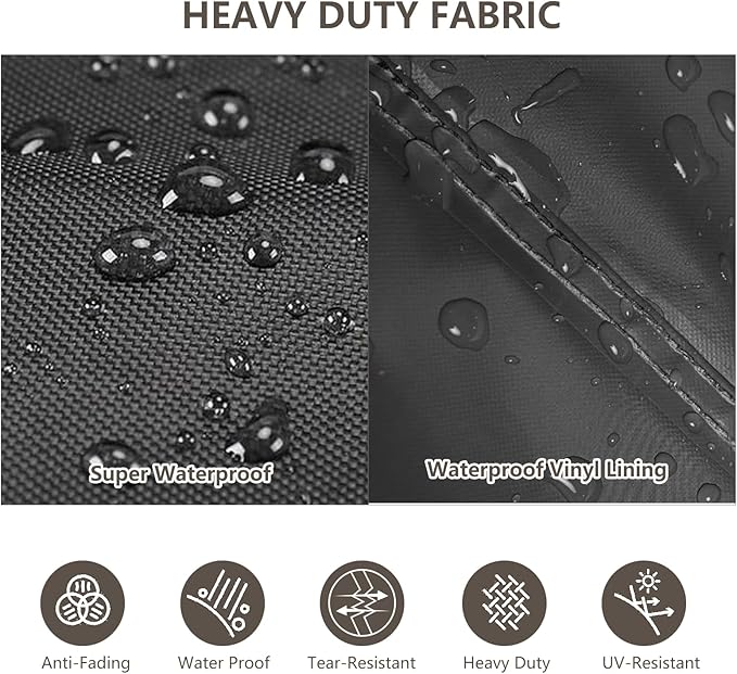 Patio Furniture Covers, 3 Piece Heavy Duty Waterproof Outdoor Furniture Covers - Image 3