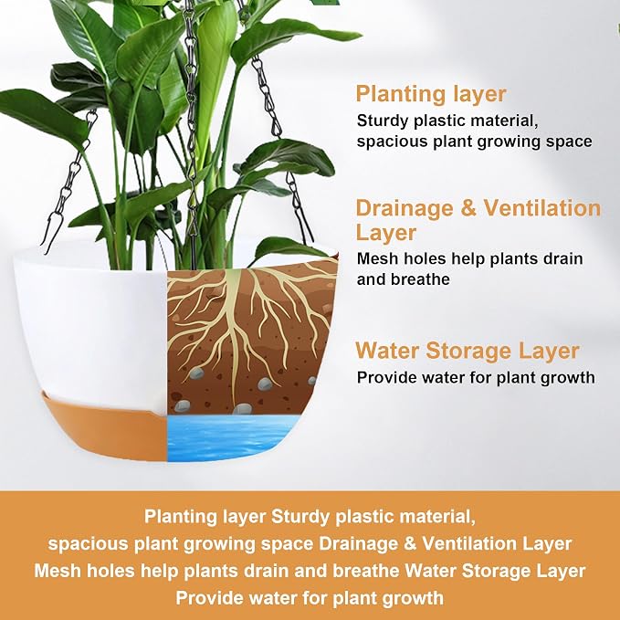 8/10/12 inch Hanging Planters for Indoor Outdoor Plants - Image 7