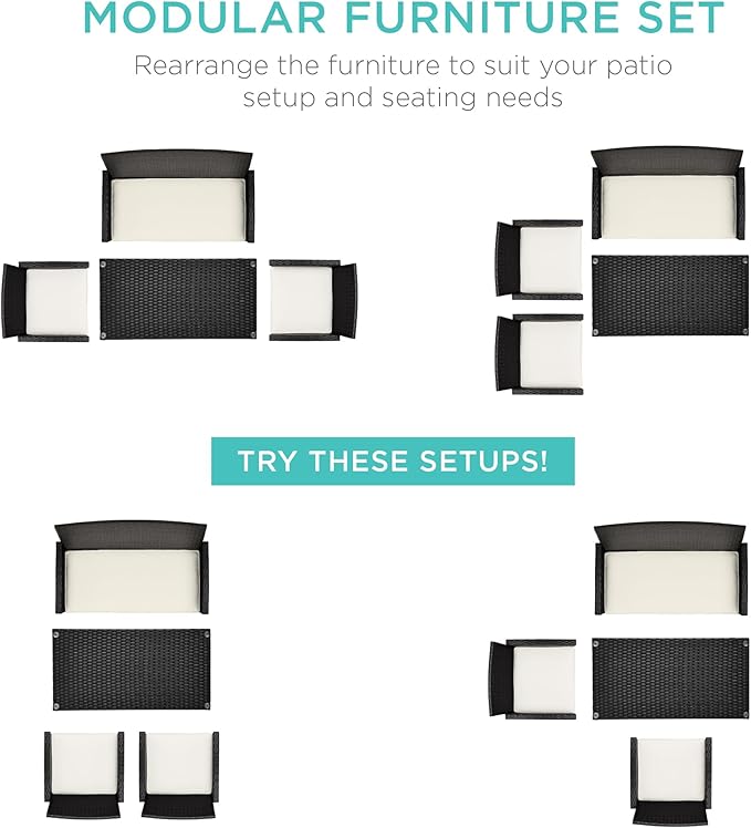 Best Choice Products 4-Piece Outdoor Wicker Patio Conversation Furniture Set - Image 2