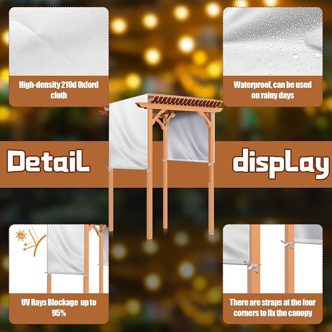 Universal Pergola Replacement Canopy Outdoor Canopy Shade Cover Waterproof - Image 3