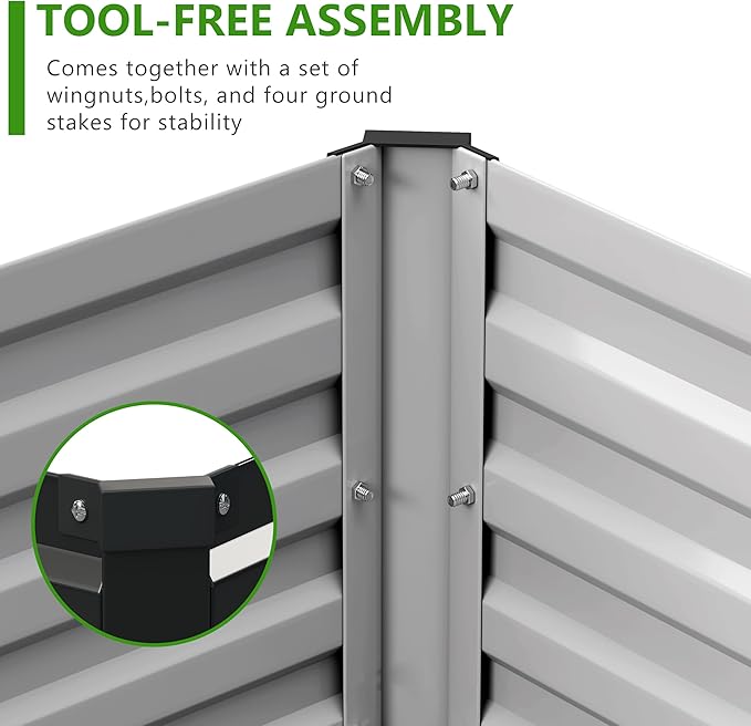 2PCS 10x3x1ft Galvanized Raised Garden Bed Kit, Metal Planter Box - Image 5