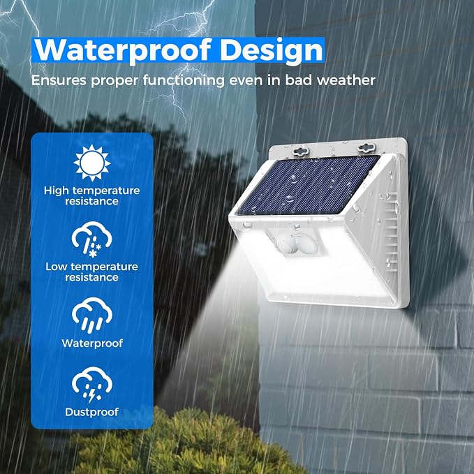Peasur White Solar Lights Outdoor Waterproof, 8 Pack 140LED Bright Motion - Image 5