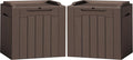 Flamaker 2 Pack Deck Box 31 Gallon Waterproof Resin Storage Box by Flamaker