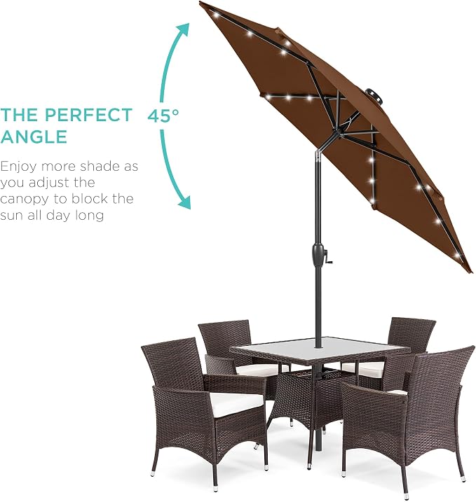 Best Choice Products 7.5ft Outdoor Solar Market Table Patio Umbrella - Image 2