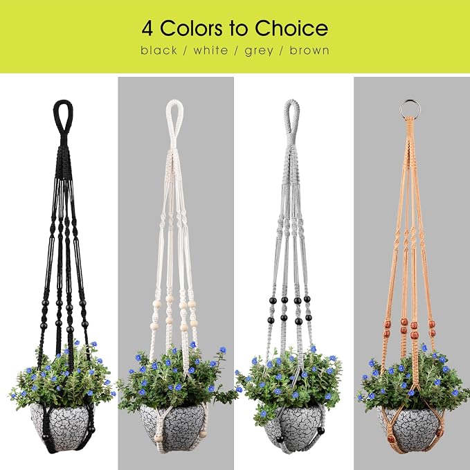 RIFNY Macrame Plant Hanger for 5 to 10 Inch Plant Pots, 35 Inch Woven Rope - Image 5