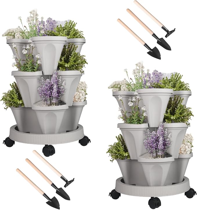 DUNCHATY Stackable Planter, Vertical Garden Planter by DUNCHATY