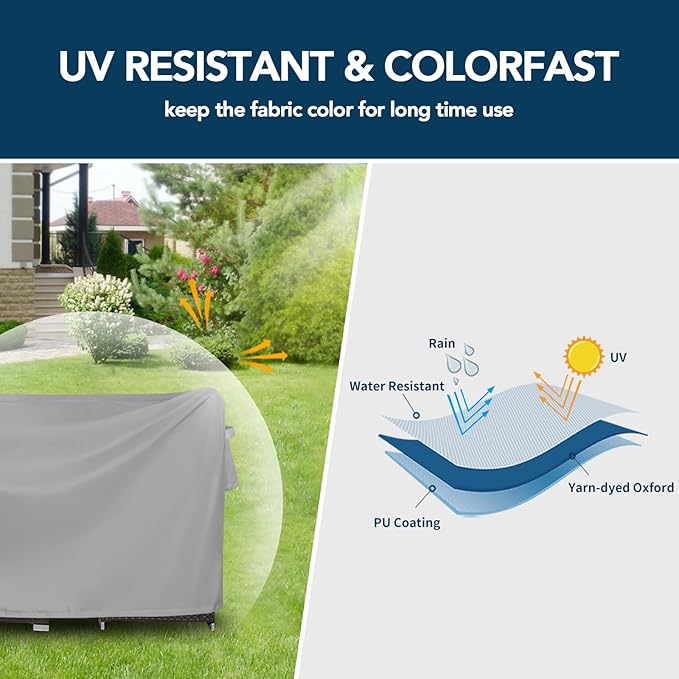 Easy-Going Square Patio Furniture Cover Waterproof Outdoor Dining Table and - Image 3