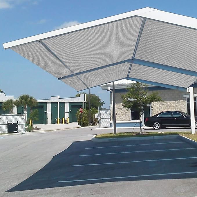 Eden's Decor Straight Flat-Edged Sun Shade Sail Rectangular 10' x 16' Grey - Image 7