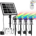 CLY 4-in-1 Solar Spot Lights Outdoor Color Changing, Solar Landscape Spotlights by CLY