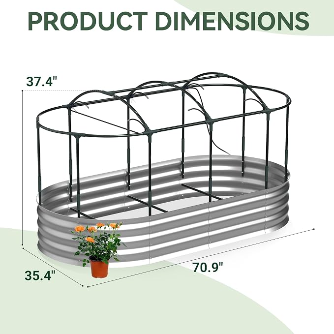 Raised Garden Bed with Sprinkler Timer and Self-Watering System, Galvanized - Image 5