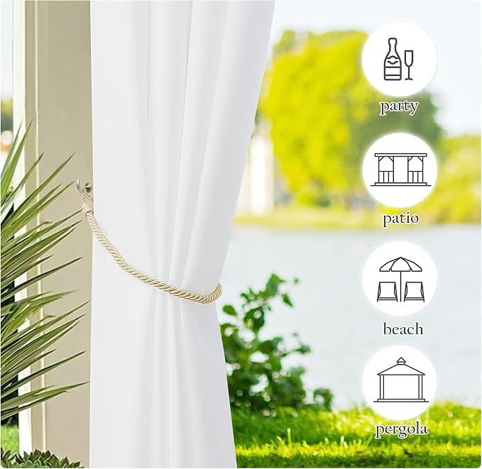 NICETOWN 2 Panels Waterproof Outdoor Curtains - Image 4