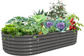 A ANLEOLIFE 8X4X1.5 ft Galvanized Raised Garden Beds Outdoor, Oval Large Metal by AAnleolife