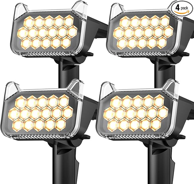 WdtPro Solar Spot Lights Outdoor Waterproof, Bright Solar Lights Outdoor by WdtPro