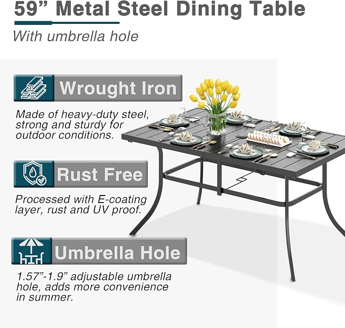 PHI VILLA 7 Piece Patio Dining Set - Image 3