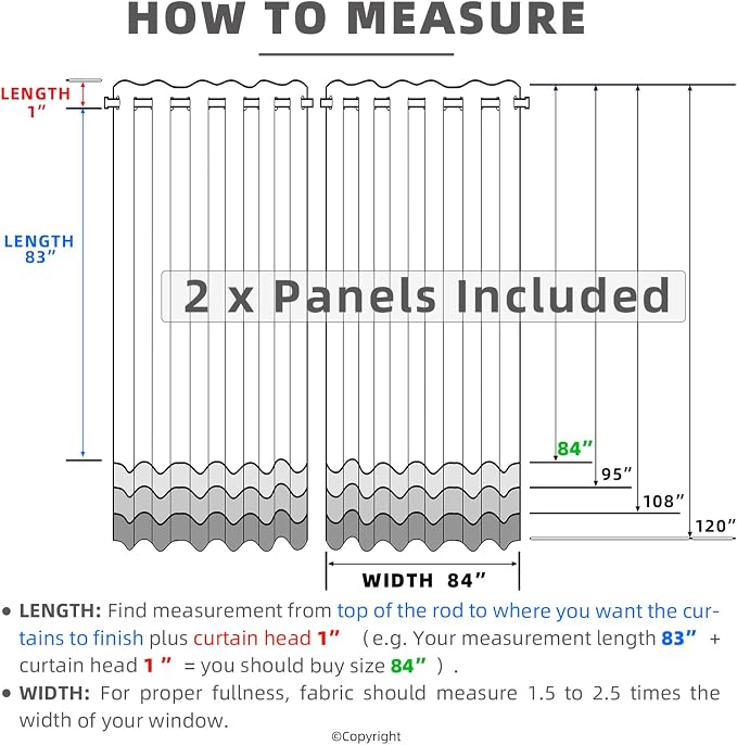 Outdoor Indoor Curtains W84 x L108 - Image 6