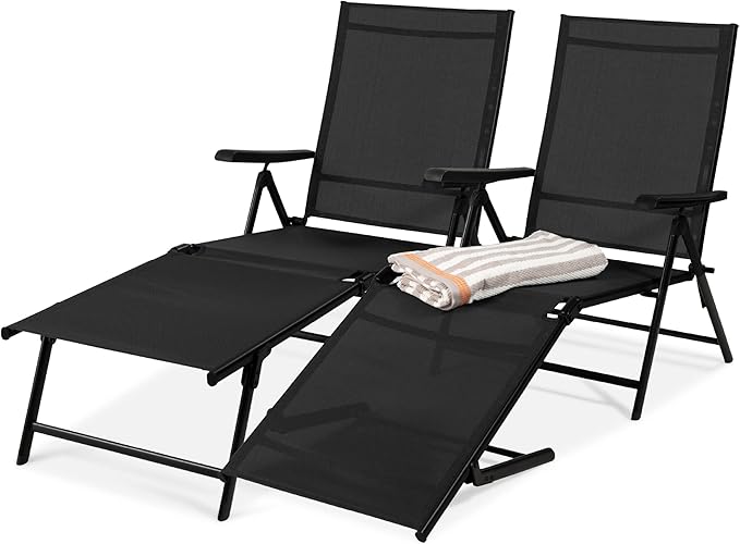 Best Choice Products Set of 2 Outdoor Patio Chaise Lounge Chair Adjustable by BestChoiceProducts