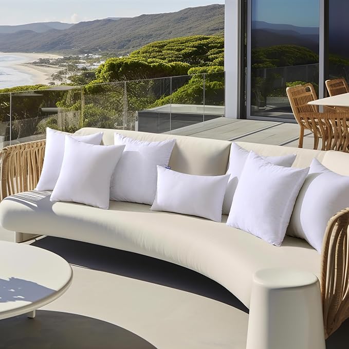 MIULEE Pack of 2 26x26 Outdoor Pillow Inserts, Outdoor Throw Pillows - Image 2