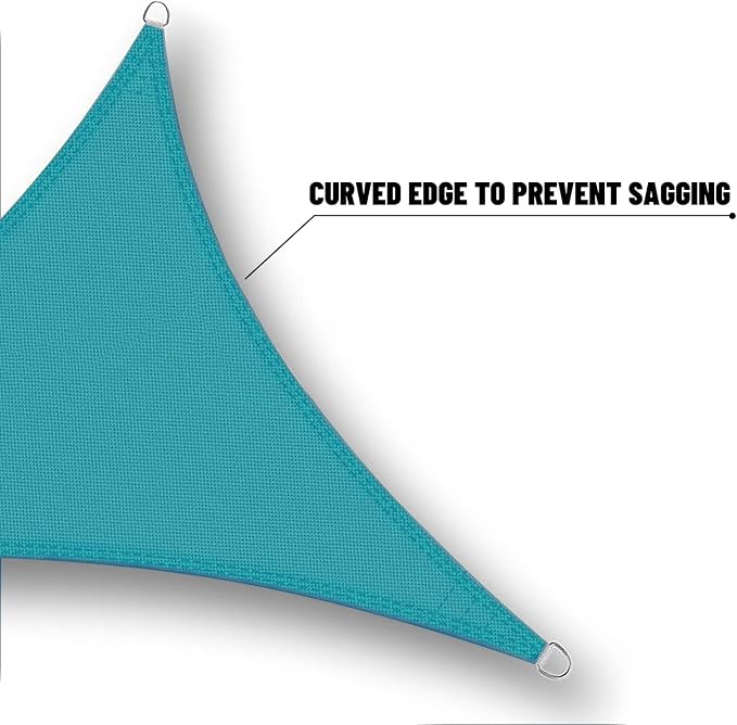 SUNNY GUARD Waterproof Sun Shade Sail 5'x7'x8.6' Turquoise Blue Right Triangle - Image 5