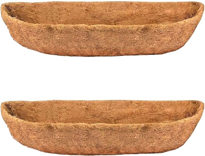 bboUod 2 pcs Garden Coconut Planter Liners Preformed Window Box Liners Natural by boUod