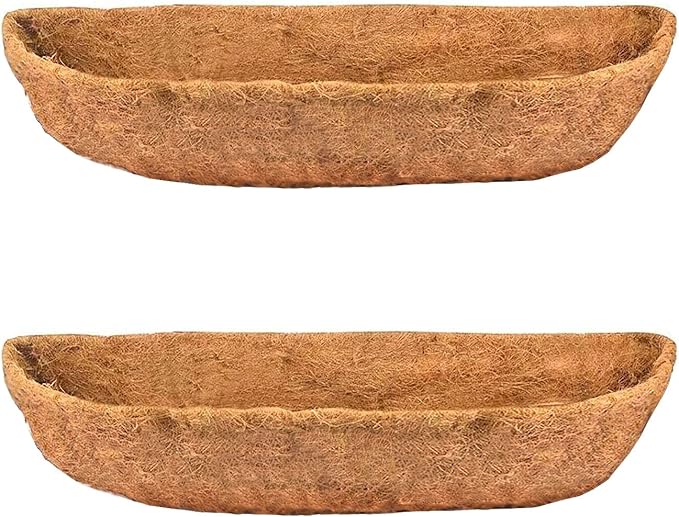 2 pcs Garden Coconut Planter Liners Preformed Window Box Liners Natural Trough by boUod