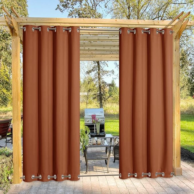 NICETOWN Outdoor Curtain for Patio Windproof, Thermal Insulated Rustproof Steel by NICETOWN
