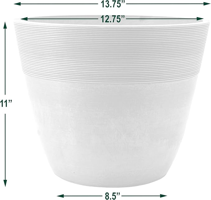 Arcadia Garden Products FM35CT Etched Pot 14x11-Cement - Image 4