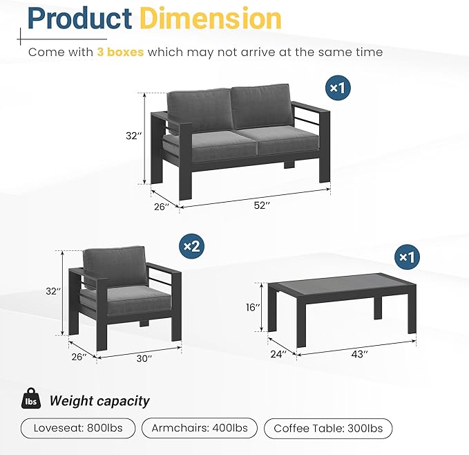 Wisteria Lane Aluminum Patio Furniture Set - Image 2