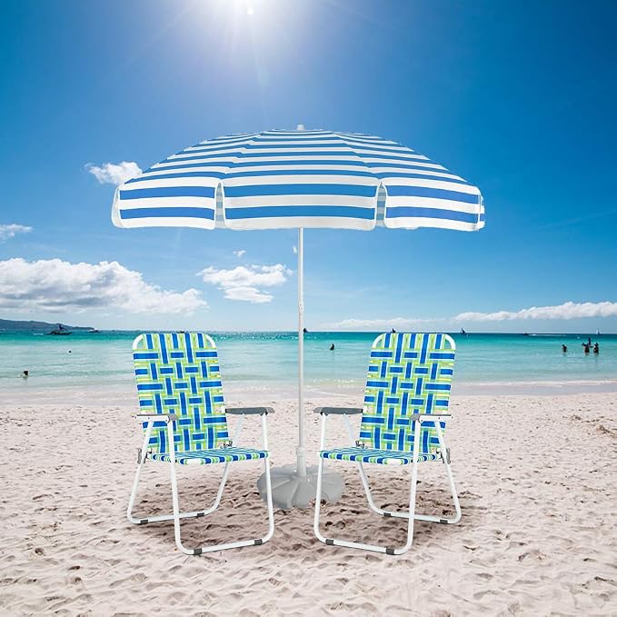 VINGLI Patio Lawn Webbed Folding Chairs 1 Piece, Outdoor Beach Chair Portable - Image 2