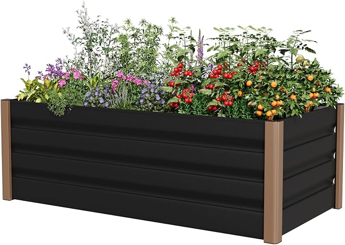 Garvee Large Aluminum Raised Garden Bed 6.5' x 2.5' x 16", Open-Bottom Jumbo by Garvee