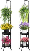 2Pcs Hanging Plant Stand Indoor Outdoor, Space-Saving Corner Metal Plant Shelf by RINBOU