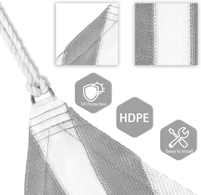 Patio Paradise 9' x 9' x 9' Sun Shade Sail Triangle Canopy Shade Cloth Fabric - Image 3