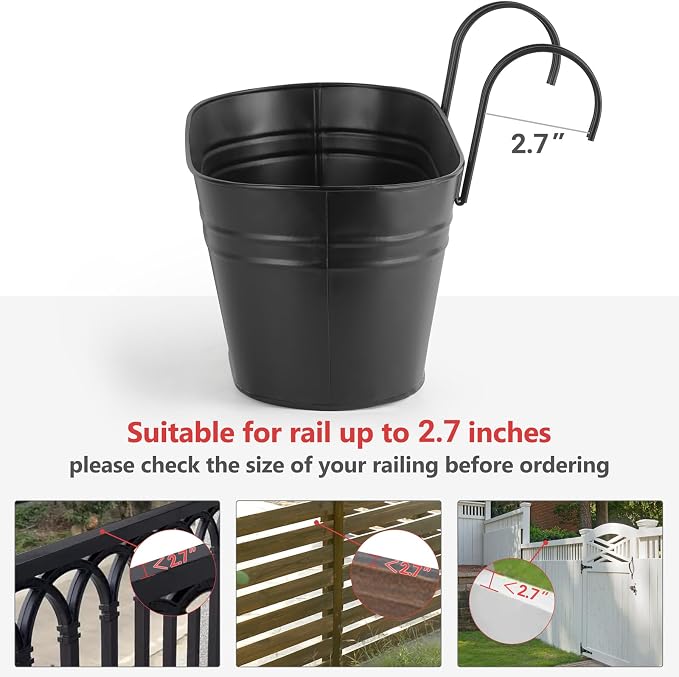Dahey 5 Pcs Metal Iron Hanging Flower Pots - Image 6